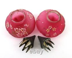 FIG Salt & Pepper SHAKERS antique Mt. Washington CRANBERRY art glass c1890's