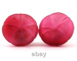 FIG Salt & Pepper SHAKERS antique Mt. Washington CRANBERRY art glass c1890's