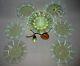 Fabulous 7 Pce Powell Vaseline Glass Dessert Set With Lily Epergne Arts & Crafts