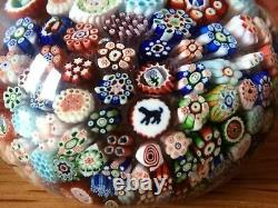 Fabulous Rare Antique 1847 Miniature 2 Baccarat Close Millefiori Paperweight