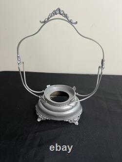 Fenton Art Glass Bride's Basket Bowl Cranberry Opalescent Diamond Optic withStand