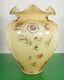 Fenton Art Glass Heirloom Qvc Gold Overlay Feather Vase Tudor Rose 77/800