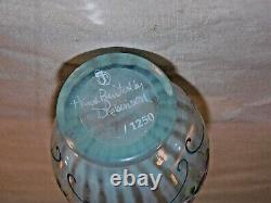 Fenton Art Glass Optic Ocean Blue Vase #299 of 1,250- Signed D. Robinson