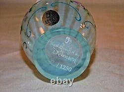 Fenton Art Glass Optic Ocean Blue Vase #299 of 1,250- Signed D. Robinson