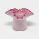 Fenton Art Glass Pink Square Ruffled Vase 1939