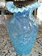 Fenton Blue Opalescent Glass Daisy & Fern Large Pitcher Lg Wright Vtg Antique