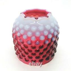 Fenton Cranberry 3 Piece Hobnail Fairy Lamp