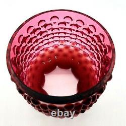 Fenton Cranberry 3 Piece Hobnail Fairy Lamp