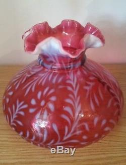 Fenton Cranberry Glass Daisy & Fern Pattern 10 Lamp Shade