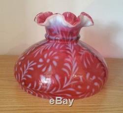 Fenton Cranberry Glass Daisy & Fern Pattern 10 Lamp Shade