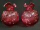Fenton Cranberry Glass Lamp Globes Set Of Two