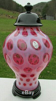 Fenton Cranberry Opalescent Coin Dot Connoisseur Collection 2003 #12/1750