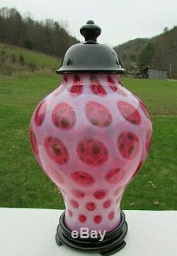 Fenton Cranberry Opalescent Coin Dot Connoisseur Collection 2003 #12/1750