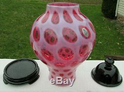 Fenton Cranberry Opalescent Coin Dot Connoisseur Collection 2003 #12/1750