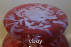 Fenton Cranberry Opalescent Daisy and Fern Apothecary Jar RARE Large 10 Size