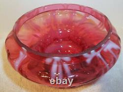 Fenton Cranberry Opalescent Daisy and Fern Apothecary Jar RARE Large 10 Size