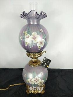Fenton GWTW Lamp 1999 Violet Satin Signed D. Robinson Limited ed Hand Painted