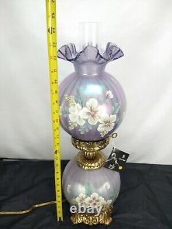 Fenton GWTW Lamp 1999 Violet Satin Signed D. Robinson Limited ed Hand Painted