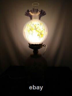 Fenton GWTW Lamp 1999 Violet Satin Signed D. Robinson Limited ed Hand Painted