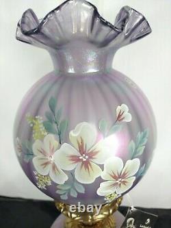 Fenton GWTW Lamp 1999 Violet Satin Signed D. Robinson Limited ed Hand Painted