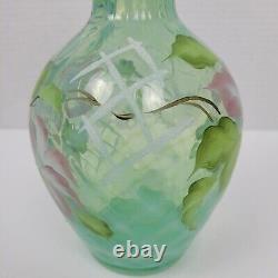 Fenton Glass VaseVictorian Language of FlowersClematis Handpainted B. Higgins