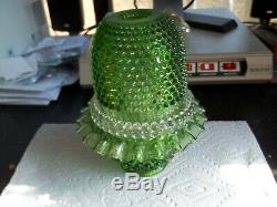 Fenton Hobnail Fairy lamp Light Lime Green 4 pcs
