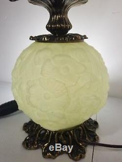 Fenton Lamp Poppy Gone With The Wind Lime / Green Satin 23