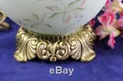 Fenton Lotus Mist Burmese GWTW Lamp Butterfly & Berries 95th Anniv. Signed Fleak