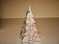 Fenton North American Glass Burmese Tree Figurine hand painted roses C. Griffiths