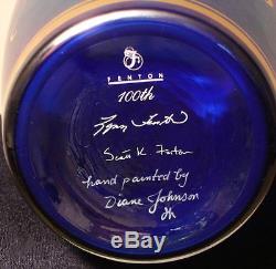 Fenton QVC Limited Edition 100th Anniversary Blue Favrene Art Glass Vase Signed