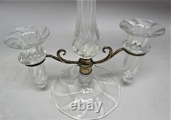 Fine Antique CLARK'S CRICKLITE Art Glass Candle Lamp c. 1900 candelabra