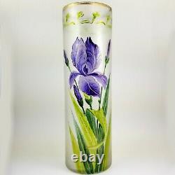 French Nouveau Art Glass Vase antique legras mont joye acid etched floral tgc