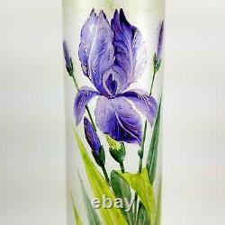 French Nouveau Art Glass Vase antique legras mont joye acid etched floral tgc