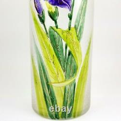 French Nouveau Art Glass Vase antique legras mont joye acid etched floral tgc