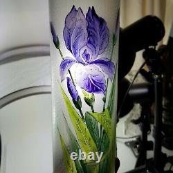 French Nouveau Art Glass Vase antique legras mont joye acid etched floral tgc