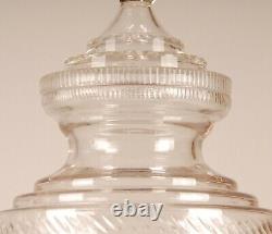 French Victorian Crystal Vases Cut Glas Stepped Base 19th century Baccarat Style