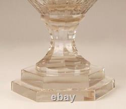 French Victorian Crystal Vases Cut Glas Stepped Base 19th century Baccarat Style