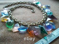 Full colors charm VINTAGE victorian art deco art glass necklace jewelry pendant