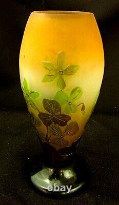 GALLE CABINET VASE 3 COLORS ANTIQUE CAMEO GLASS c. 1900