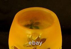 GALLE CABINET VASE 3 COLORS ANTIQUE CAMEO GLASS c. 1900