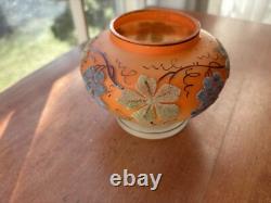 Gorgeous Victorian Art Glass Coralene Vase, Grape & Grape leaf Design Gorgeous Victorian Art Glass Coralene Vase, Grape & Grape leaf Design