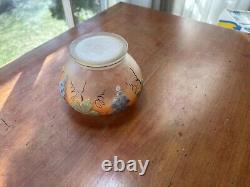 Gorgeous Victorian Art Glass Coralene Vase, Grape & Grape leaf Design Gorgeous Victorian Art Glass Coralene Vase, Grape & Grape leaf Design