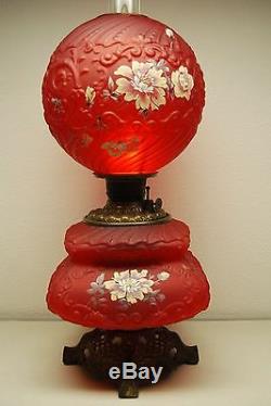 Gwtw Kerosene Oil Antique Banquet Victirian Parlor American Art Nouveau Lamp