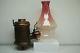 Gwtw Victorian Antique Old Arts And Crafts Glass Kerosene Oil Angle 19 C. Lamp