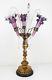 Huge 31 Antique Victorian Amethyst Glass Epergne With Rigaree & Spear Cut Prisms