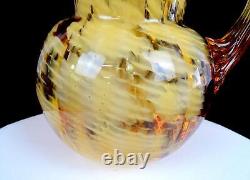 Harrach Antique Art Glass Mottled Rare Oxblood & Sand Color 7 3/8 Pitcher 1880s