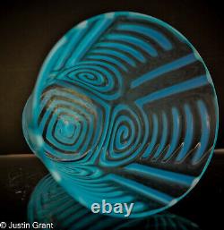 Harrach Bohemian Art Glass Floret Target Swirl Opalescent Vase
