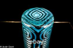 Harrach Bohemian Art Glass Floret Target Swirl Opalescent Vase