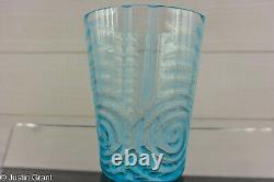 Harrach Bohemian Art Glass Floret Target Swirl Opalescent Vase