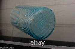 Harrach Bohemian Art Glass Floret Target Swirl Opalescent Vase